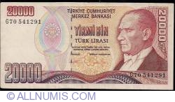 20 000 Lira ND (1995) - semnături Ş. Yaman TÖRÜNER / Nedim USTA