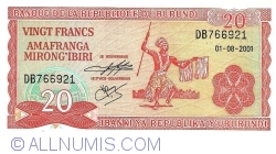 20 Francs 2001 (1. VIII.)