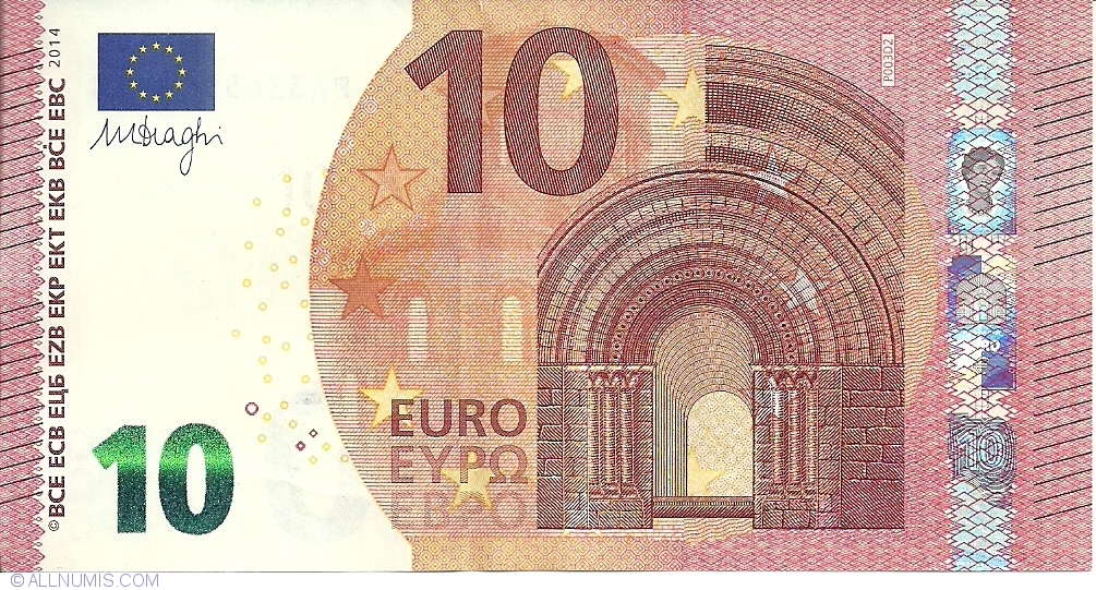 10 Euro 2014 - P, 2014 Issue - 10 Euro (Signature Mario Draghi) - European  Union - Banknote - 6650