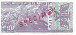 100 Lekë 1996 - SPECIMEN