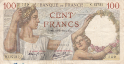 Image #1 of 100 Francs 1940 (11. VII.)