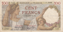Image #1 of 100 Francs 1941 (6. II.)
