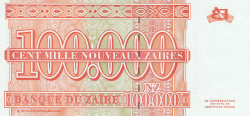 Image #2 of 100,000 Nouveaux Zaires 1996 (30. VI.)