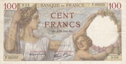 Image #1 of 100 Francs 1941 (4. XII.)