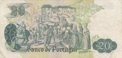 Image #2 of 20 Escudos 1971 (27. VII.) - semnaturi  José da Silva Lopes & Joaquim Cavaqueiro Mestre