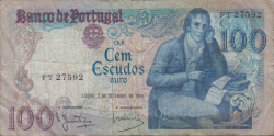 Image #1 of 100 Escudos 1980 (2. IX.) - semnături Manuel Jacinto Nunes / Luís Carlos de Assunção Braz Teixeira
