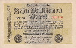 10 Millionen (10 000 000) Mark 1923 (22. VIII.)