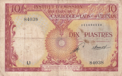 Image #1 of 10 Piastres = 10 Kip ND (1953)