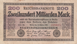 200 Milliarden (200 000 000 000) Mark 1923 (15. X.)