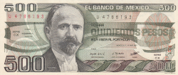 Image #1 of 500 Pesos 1983 (14. III.) - Serie CX