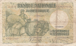 Image #1 of 50 Francs - 10 Belgas 1938 (25. VI.)