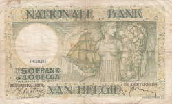 Image #2 of 50 Francs - 10 Belgas 1938 (25. VI.)