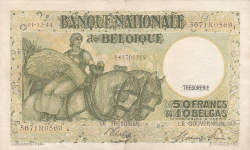 Image #1 of 50 Francs - 10 Belgas 1944 (1. XII.)