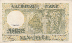 Image #2 of 50 Francs - 10 Belgas 1944 (1. XII.)
