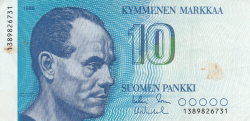 10 Markkaa 1986 - semnături Sorsa / Vanhala
