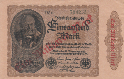 Image #1 of 1 Milliarde Mark on1000 Mark ND (IX. 1923 on old date 15.XII.1922) - 3