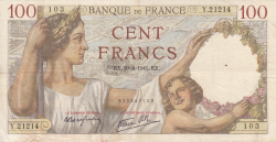 Image #1 of 100 Francs 1941 (30. IV.)