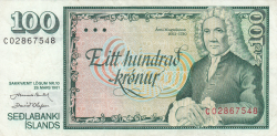 Image #1 of 100 Krónur L.1961 (1981) - signatures Jóhannes Nordal / Davíð Ólafsson