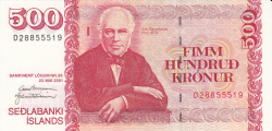 500 Kronur 2001 (22. V.) - semnături Davíð Oddsson / Ingimundur Friðriksson