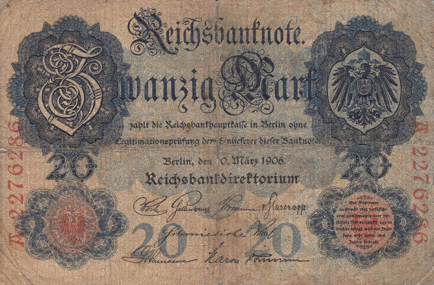 T me banknotes. Banknote 20 Mark 1906. Banknote 20 Mark 10 Marz 1906. Funfzig. Боны.цена.Германия.1918.50м.