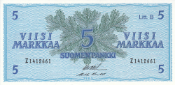 5 Markkaa 1963 - signatures Ollila / Puntila