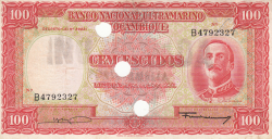 Image #1 of 100 Escudos 1958 (24. VII.) - anulat prin perforare
