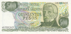 Image #1 of 500 Pesos ND (1977-1982) - signatures Pedro Camilo López / Adolfo César Diz
