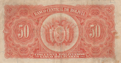 Image #2 of 50 Bolivianos L.1928 - signatures Ascarrunz / Prudencio / Cuenca