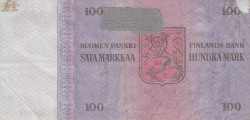 100 Markkaa 1976 - signatures Holkeri / Puntila