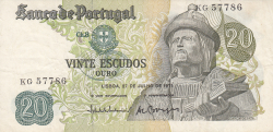 Image #1 of 20 Escudos 1971 (27. VII.) - semnături Vítor Manuel Ribeiro Constâncio/ António José Nunes Loureiro Borges