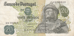 Image #1 of 20 Escudos 1971 (27. VII.) - semnături José da Silva Lopes/ António José Nunes Loureiro Borges