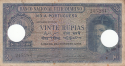 Image #1 of 20 Rupias 1945 (29. XI.) - anulat prin perforare