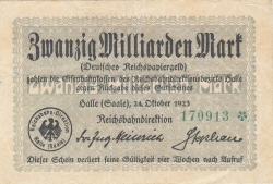 20 Milliarden (20 000 000 000) Mark 1923 (24. X.)