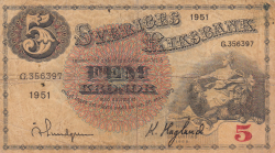 Image #1 of 5 Kronor 1951 - 2