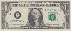 Image #1 of 1 Dollar 1969A - A (bancnotă de înlocuire)