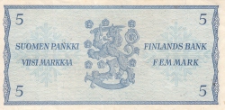 5 Markkaa 1963 - signatures Ahti Karjalainen / Antti Luukka