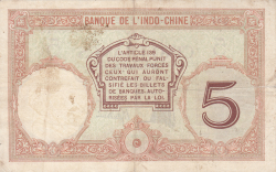 5 Francs ND (cca. 1926) - signatures Thion de la Chaume / Baudouin