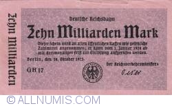 10 Milliarden (10 000 000 000) Mark 1923 (18. X.)