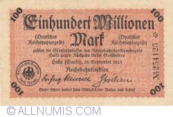 100 Millionen (100 000 000) Mark 1923 (26. IX.) - 1