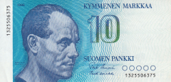 10 Markkaa 1986 - signatures Uusivirta / Koivikko