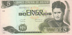 Image #1 of 5 Bolivianos L.1986 (1993)
