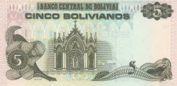 Image #2 of 5 Bolivianos L.1986 (1993)