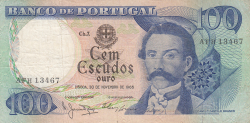 Image #1 of 100 Escudos 1965 (30. XI.) - semnături Manuel Jacinto Nunes / António Luís Gomes