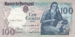 100 Escudos 1985 (12. III.) - semnături Vítor Manuel Ribeiro Constâncio / Alexandre de Azeredo Vaz Pinto