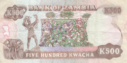 Image #2 of 500 Kwacha ND (1991)