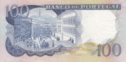 Image #2 of 100 Escudos 1965 (30. XI.) - semnăturiVítor Manuel Ribeiro Constâncio / Luís Carlos de Assunção Braz Teixeira