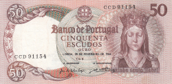 Image #1 of 50 Escudos 1964 (28. II.) - semnături José da Silva Lopes / Abel António Pinto dos Reis