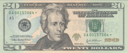 Image #1 of 20 Dollars 2004A - A1  (bancnotă de înlocuire)