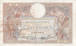 Image #1 of 100 Francs 1938 (29. XII.)