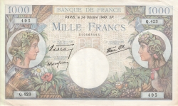 Image #1 of 1000 Francs 1940 (24. X.)